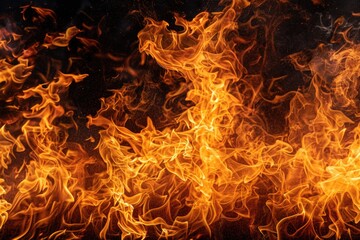 Aufkleber - A bright and intense flame with many tongues of fire, suitable for use in illustrations about heat, warmth, or energy