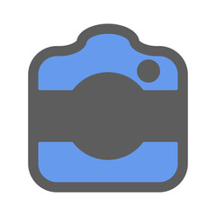 Camera icon in flat color style