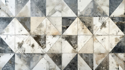 Leinwandbilder - Geometric diamond pattern in grey and white