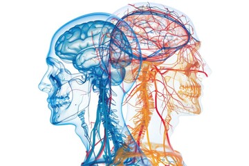 Poster - A detailed view of the human brain with facial features blurred out