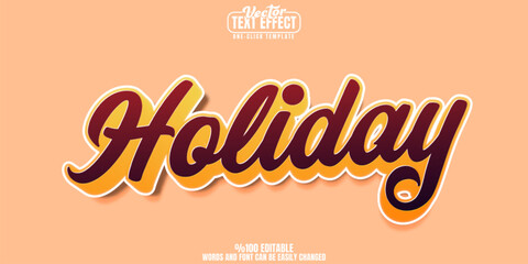 Holiday editable text effect, customizable summer and vacation 3d font style