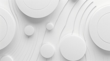 Poster - A close-up shot of a white wall with concentric circles, suitable for use in design projects or as a background