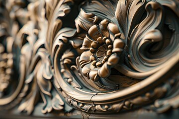 Poster - Close-up of decorative design on a wall, suitable for interior design or architecture projects
