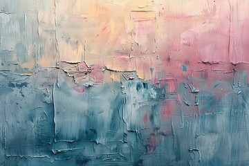 Poster - Soft pastel strokes blend harmoniously to create a tranquil, textured artwork. Generative AI