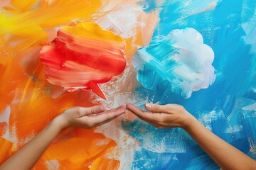 Aufkleber - A person holding an object in their hands, possible uses include product photography or illustration