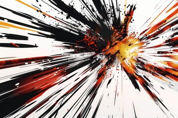 Poster - A vibrant splash of paint on a clean white surface