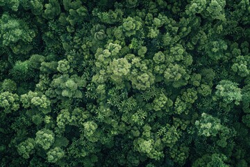 Aufkleber - Aerial view of a dense forest with many green trees, ideal for landscape or environmental illustrations