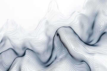 Poster - A black and white photograph of wavy lines