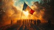 © Александр Лобач - Happy Bastille Day. The French flag is flying at sunset