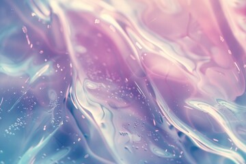 Poster - A close-up shot of pink and blue liquids mixed together