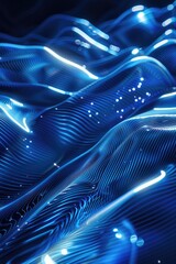 Poster - A close-up view of a wave of blue light, useful for abstract backgrounds and futuristic concepts