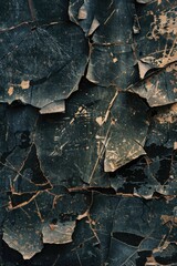 Poster - A close-up shot of a cracked and worn-out wall with peeling paint