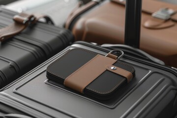 Poster - A pair of travel bags placed adjacent to each other, suitable for use in travel and tourism related contexts