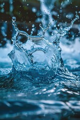 Poster - A splash of water on the surface of calm water, great for illustrating serenity and tranquility
