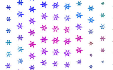 Wall Mural - Light Pink, Blue vector background with beautiful snowflakes, stars.