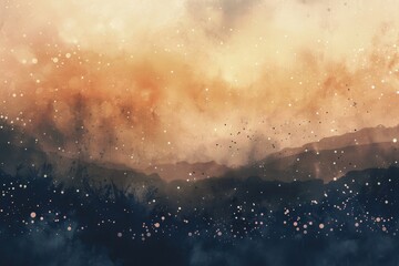 Poster - A watercolor depiction of a star-filled night sky, perfect for use in illustrations or design projects