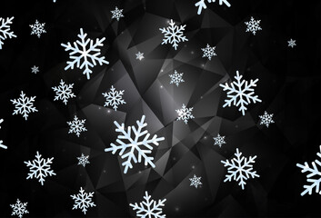 Wall Mural - Dark Gray vector texture with colored snowflakes, stars.