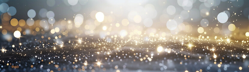 Wall Mural - abstract blur white and silver color background with star glittering light.
