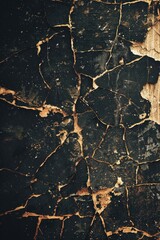 Poster - A close-up shot of a cracked wall with peeling paint, suitable for use in interior design or home improvement projects