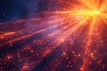 Leinwandbilder - A bright starburst in the night sky with vibrant colors and streaks of light