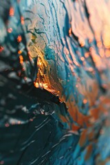 Poster - A detailed view of an ocean wave's movement and texture