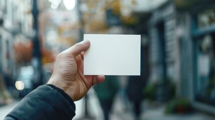 Poster - A person holds a white card, providing a neutral background for creative use