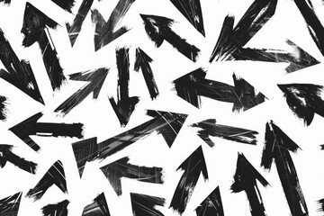 Poster - A collection of arrows on a white background in black and white