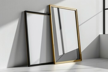 Poster - A picture frame leans against a wall in a cozy room