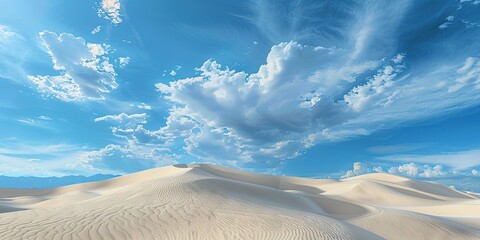 Wall Mural - sand dunes, cloudy blue sky