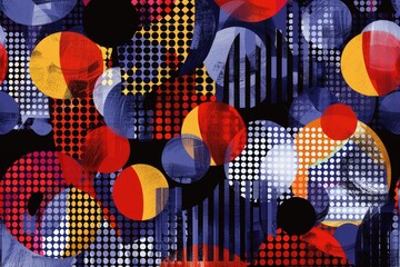 Poster - A collection of colorful circles against a dark, uniform backdrop