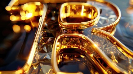 Aufkleber - Close-up shot of a golden instrument on a table, perfect for editorial or commercial use