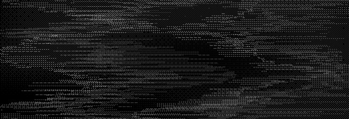 Poster - TV static noise texture. Glitch pixelated random background. Distorted rippled VHS video screen overlay. Grunge fuzzy television interference backdrop. Vector flickering digital pixel video effect