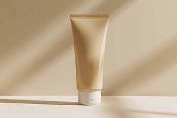 Poster - A tube of cream sitting on a table, often used in food or beauty setting