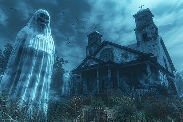 Wall Mural - Haunted Church