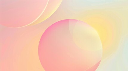 Poster - Abstract design featuring pink and yellow circles on a bright background