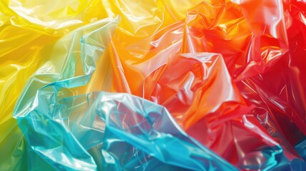 Poster - A close-up shot of various plastic bags in a pile, often used as a symbol for pollution and waste management