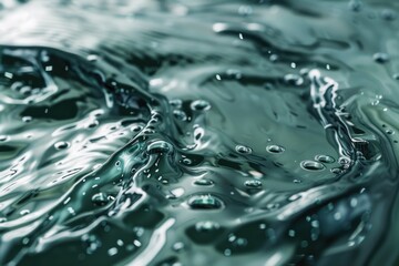 Poster - A close-up view of water with bubbles, ideal for use in underwater or aquatic-themed projects