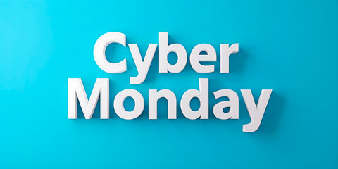 Aufkleber - Cyber Monday is a day for online shopping. The blue background and white font create a sense of excitement and anticipation for the deals and discounts that will be available