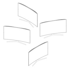 Poster - TV set contour vector illustration. Icon for design. Easily editable