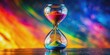 © Udomner - Colourful and vibrant hourglass with surreal design representing the passing of time and urgency , urgent, time, surreal