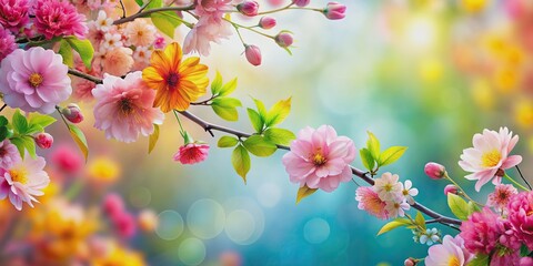 Blossoming beauty with vibrant spring flowers , spring, flowers, vibrant, colorful, blooming, nature, garden, petals, fresh, beauty