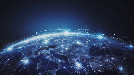 Wall Mural - background network points earth's surface wave background abstract digital wave background informati