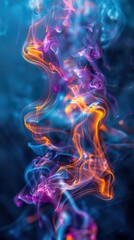 Abstract smoke in vibrant colors. AI.