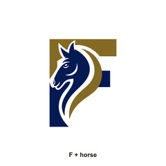 Canvas Print - Horse and letter F concept for initial logo or brand name, suitable for ranch farmer, equestrian sports business and others.