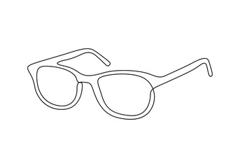 Canvas Print - Sunglass continuous one line drawing vector illustration