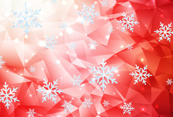 Wall Mural - Light Red vector texture with colored snowflakes, stars.