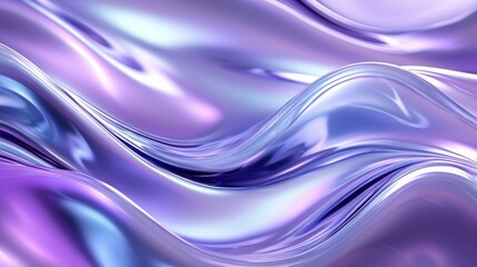 Wall Mural - A purple wave with a shiny, metallic sheen