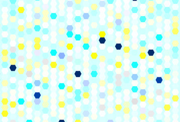 Poster - Light Blue, Yellow vector background with hexagons.