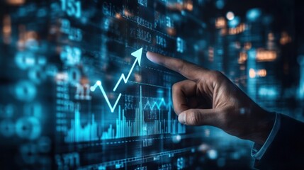 Poster - Hand Interacting with a Financial Data Display