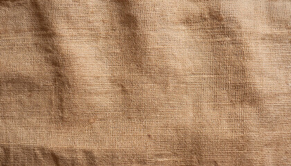 Retro natural linen bag burlap beige texture background. Brown hessian jute pattern backdrop.